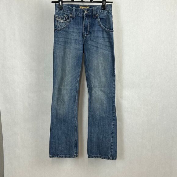 Wrangler 20X Denim Blue Jeans Boys Sz 12 Slim Adjustable Waist - Picture 1 of 8
